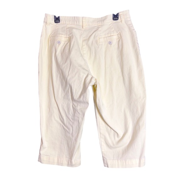 Lee Capri Pants Womens 14 Petites Yellow Comfy Stretch Casual Fall Spring - Picture 3 of 14